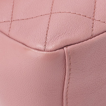 CHANEL Mini Shoulder Bag Matelasse Round Flap Chain Shoulder Lambskin Pink Gold-Tone Hardware Pre-Owned - Vintage La Charme