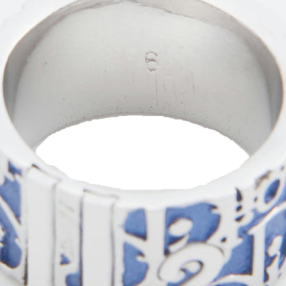 Dior Ring Trotter Oblique, Canvas, Blue, Silver-Tone Hardware, Pre-Owned - Vintage La Charme