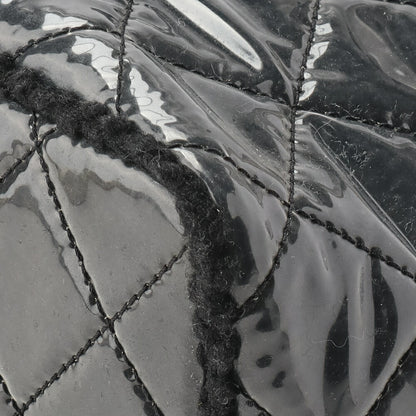 CHANEL Shoulder Bag, Matelasse, Double Chain, Cotton Vinyl, Black, Silver-Tone Hardware, Pre-Owned - Vintage La Charme