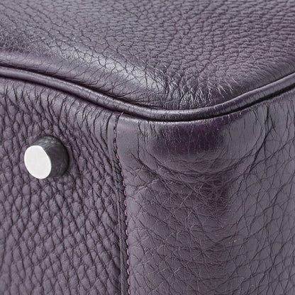 HERMES Lindy 30 2WAY Shoulder Bag Tryon Clemence Raisin Gold-Tone Hardware Pre-Owned - Vintage La Charme
