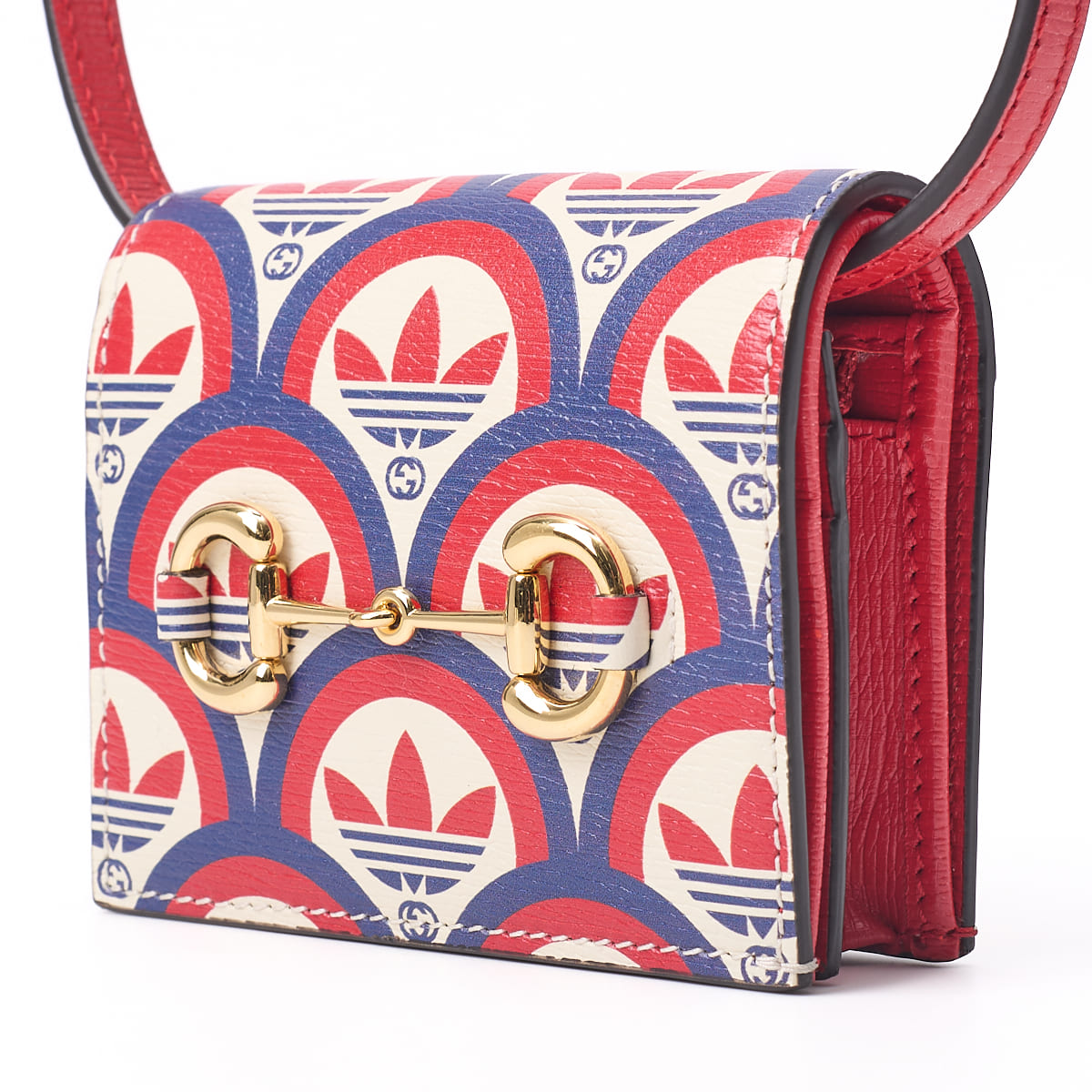 Gucci Adidas Horsebit Shoulder Wallet, Leather, Red, Gold-Tone Hardware, Pre-Owned - Vintage La Charme