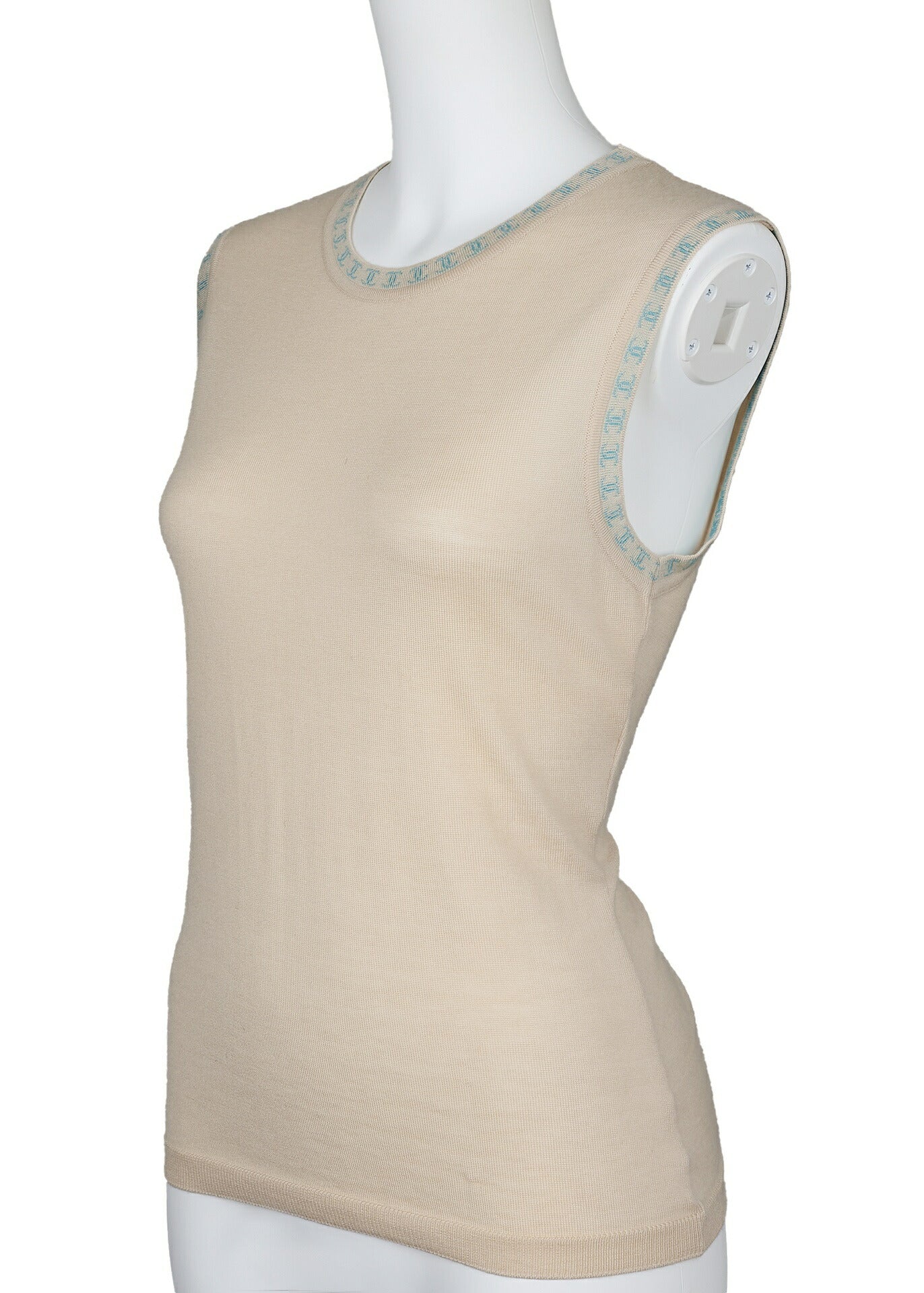 CHANEL Sleeveless Vest, Coco Mark, Knitted, Cashmere, Beige, Gold-Tone Hardware, Pre-Owned - Vintage La Charme