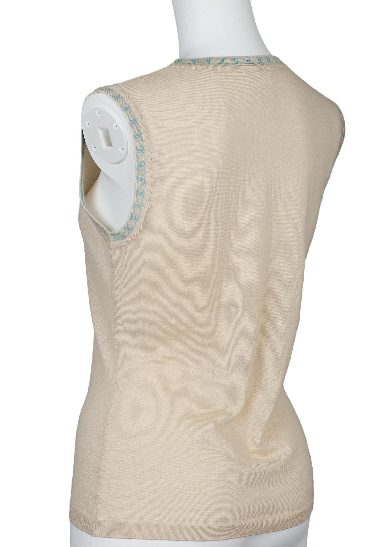 CHANEL Sleeveless Vest, Coco Mark, Knitted, Cashmere, Beige, Gold-Tone Hardware, Pre-Owned - Vintage La Charme