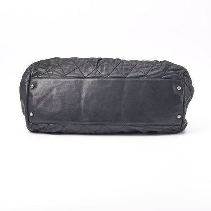 CHANEL Shoulder Bag, Coco Mark, Matelasse, Sparkle Leather, Black, Silver-Tone Hardware, Pre-Owned - Vintage La Charme