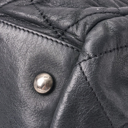 CHANEL Shoulder Bag, Coco Mark, Matelasse, Sparkle Leather, Black, Silver-Tone Hardware, Pre-Owned - Vintage La Charme