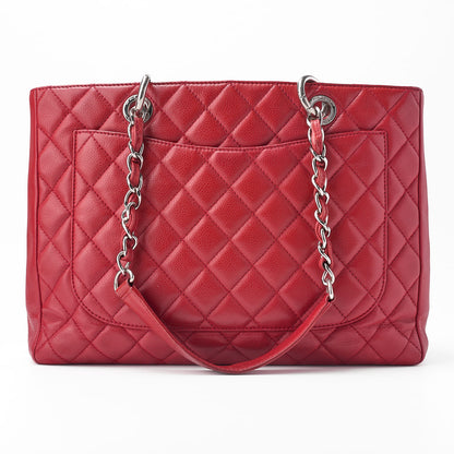 CHANEL Shoulder Bag, Matelasse GST Coco Mark, Caviar Skin, Red, Silver-Tone Hardware, Pre-Owned - Vintage La Charme
