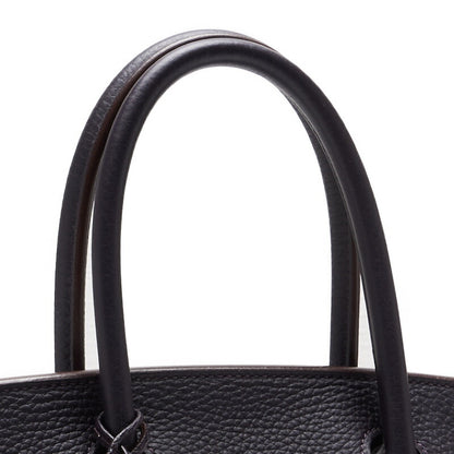 HERMES Birkin 30 Tote Bag Tryon Clemence Raisin Silver-Tone Hardware Pre-Owned - Vintage La Charme
