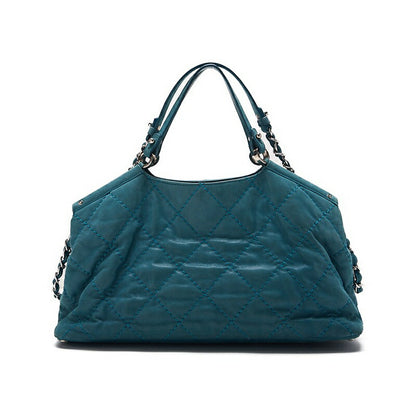 CHANEL Shoulder Bag Matelasse Wild Stitch Coco Mark 2WAY Sparkle Leather Emerald Green Silver-Tone Hardware Pre-Owned - Vintage La Charme