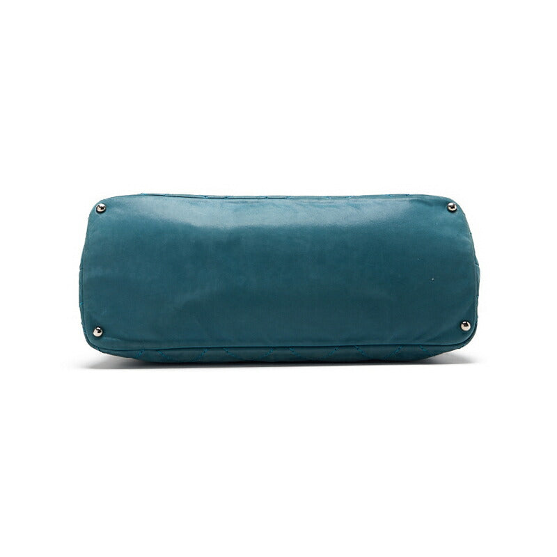 CHANEL Shoulder Bag Matelasse Wild Stitch Coco Mark 2WAY Sparkle Leather Emerald Green Silver-Tone Hardware Pre-Owned - Vintage La Charme