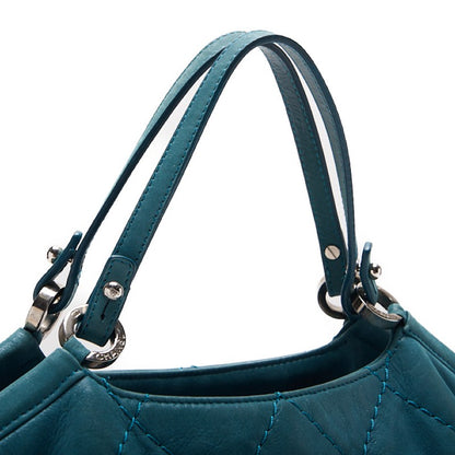 CHANEL Shoulder Bag Matelasse Wild Stitch Coco Mark 2WAY Sparkle Leather Emerald Green Silver-Tone Hardware Pre-Owned - Vintage La Charme