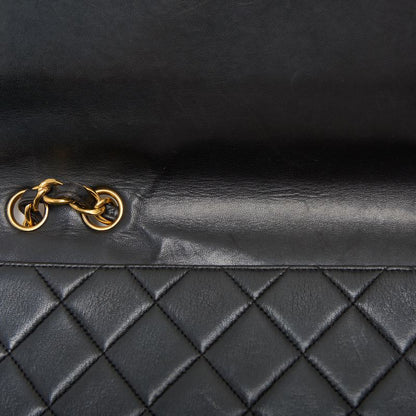 CHANEL Shoulder Bag, Deca Matelasse Turn Lock, Lambskin, Black, Gold-Tone Hardware, Pre-Owned - Vintage La Charme