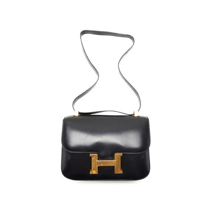 HERMES Constance 23 Shoulder Bag, Mini Shoulder Bag, Box Calf, Black, Gold-Tone Hardware, Pre-Owned - Vintage La Charme