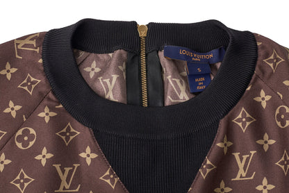 Louis Vuitton Long Sleeve One Piece Top, Monogram, Silk Blend, Brown, Gold-Tone Hardware, Pre-Owned - Vintage La Charme