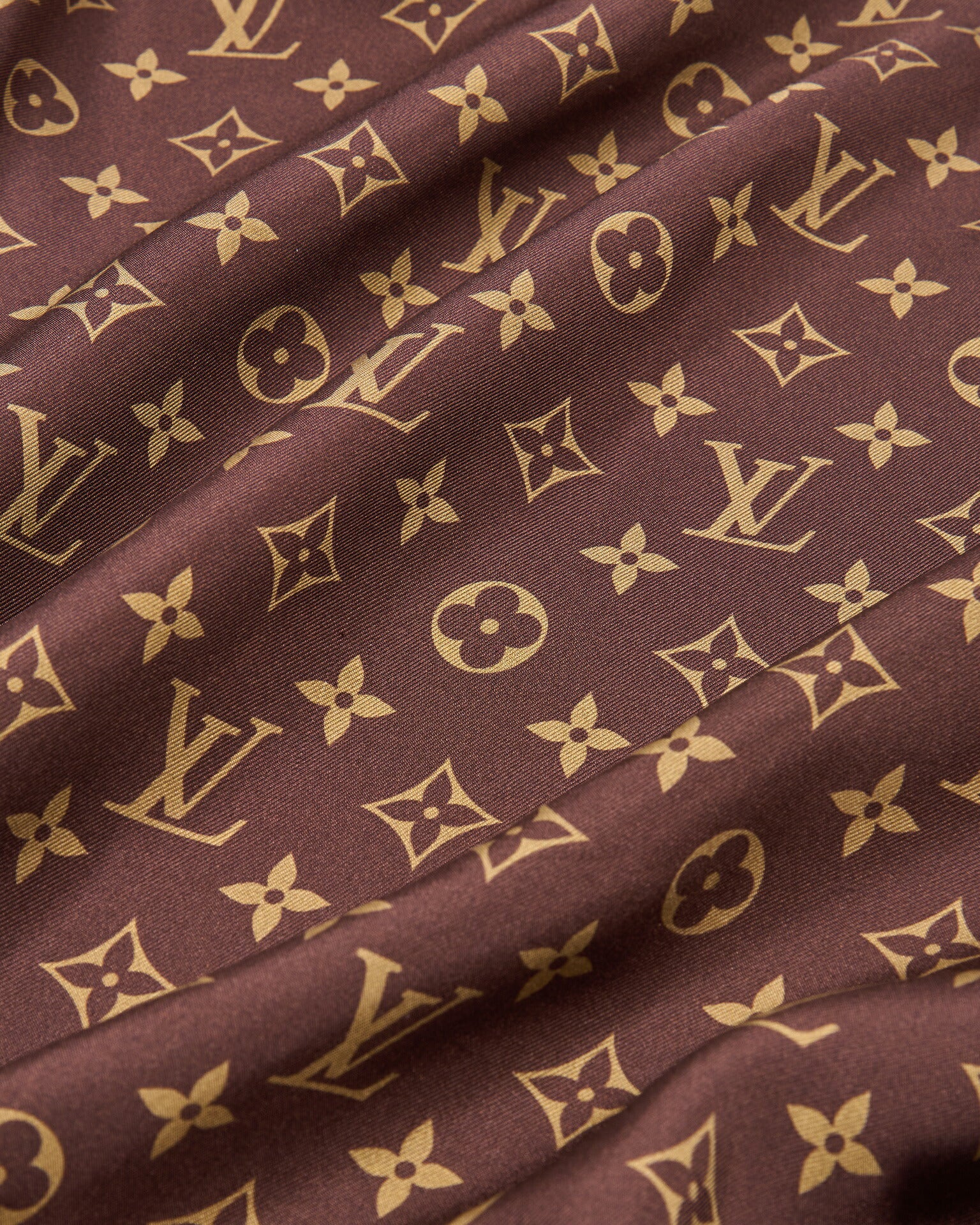 Louis Vuitton Long Sleeve One Piece Top, Monogram, Silk Blend, Brown, Gold-Tone Hardware, Pre-Owned - Vintage La Charme