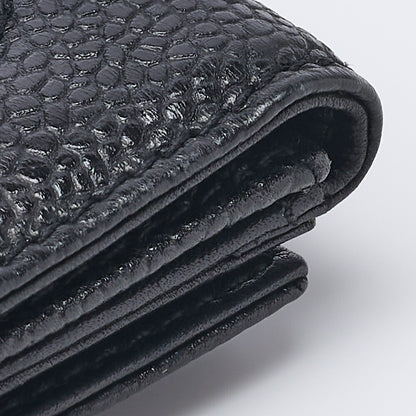 CHANEL Bi-Fold Wallet Coco Mark Caviar Skin Black Gold-Tone Hardware Pre-Owned - Vintage La Charme