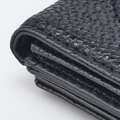 CHANEL Bi-Fold Wallet Coco Mark Caviar Skin Black Gold-Tone Hardware Pre-Owned - Vintage La Charme