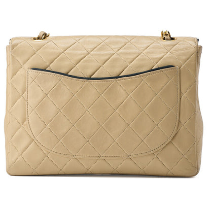 CHANEL Shoulder Bag, Matelasse Turn Lock, Lambskin, Beige, Gold-Tone Hardware, Pre-Owned - Vintage La Charme