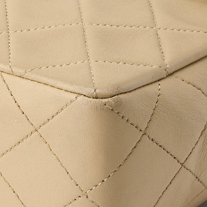 CHANEL Shoulder Bag, Matelasse Turn Lock, Lambskin, Beige, Gold-Tone Hardware, Pre-Owned - Vintage La Charme