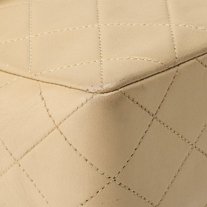 CHANEL Shoulder Bag, Matelasse Turn Lock, Lambskin, Beige, Gold-Tone Hardware, Pre-Owned - Vintage La Charme