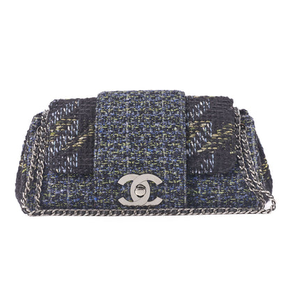 CHANEL Shoulder Bag, Coco Turn Lock, Tweed, Multicolor, Silver-Tone Hardware, Pre-Owned - Vintage La Charme