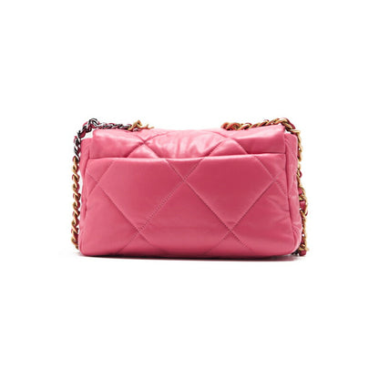 CHANEL 19 Tote Bag Matelasse 2WAY Chain Shoulder Lambskin Pink Gold-Tone Hardware Pre-Owned - Vintage La Charme