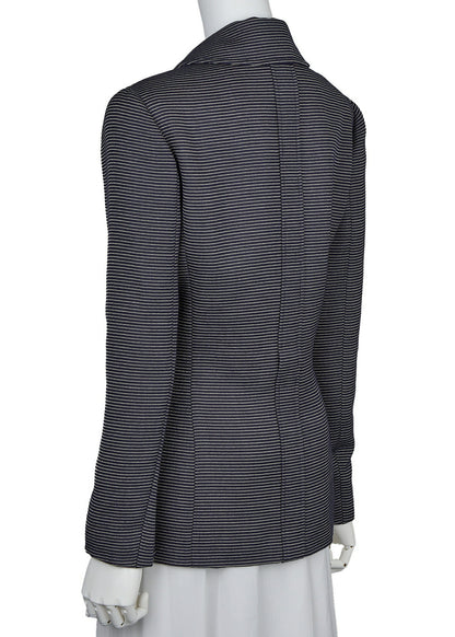 CHANEL Jacket Long Sleeve Coco Button Border Wool Silk Black Gold-Tone Hardware Pre-Owned - Vintage La Charme