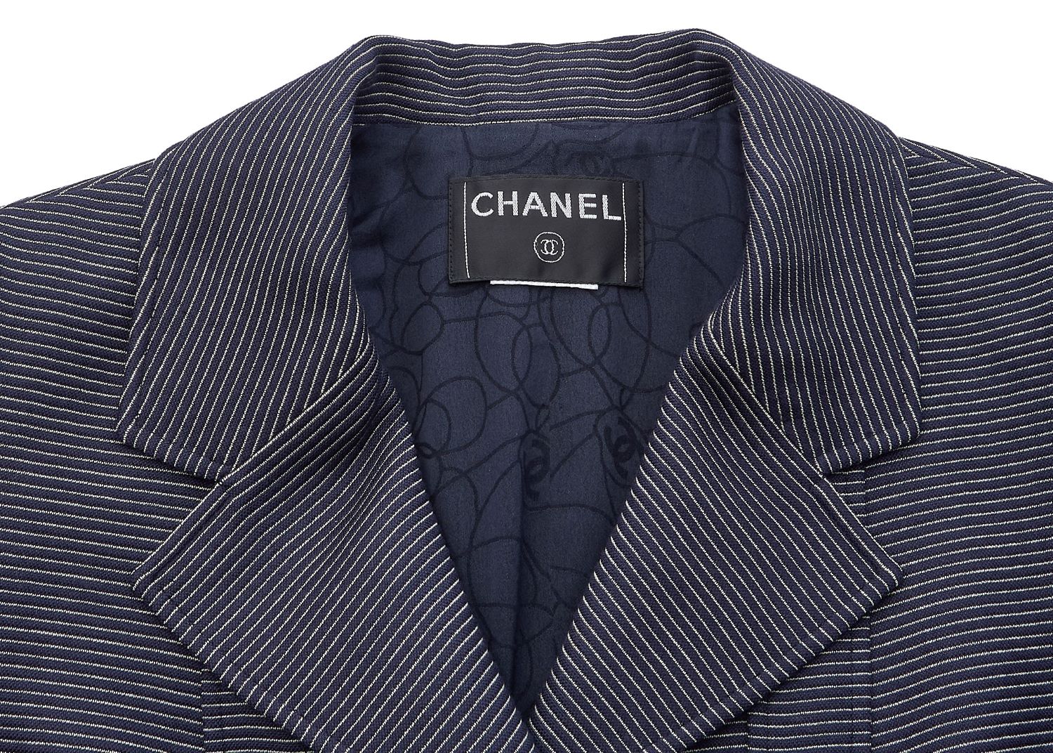 CHANEL Jacket Long Sleeve Coco Button Border Wool Silk Black Gold-Tone Hardware Pre-Owned - Vintage La Charme