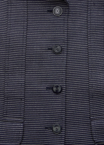 CHANEL Jacket Long Sleeve Coco Button Border Wool Silk Black Gold-Tone Hardware Pre-Owned - Vintage La Charme