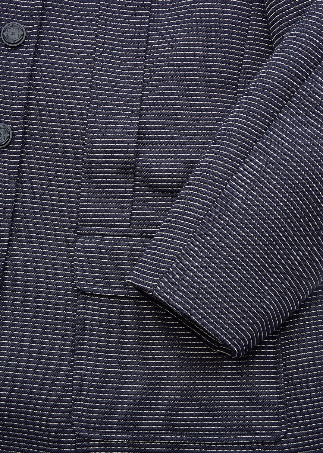 CHANEL Jacket Long Sleeve Coco Button Border Wool Silk Black Gold-Tone Hardware Pre-Owned - Vintage La Charme