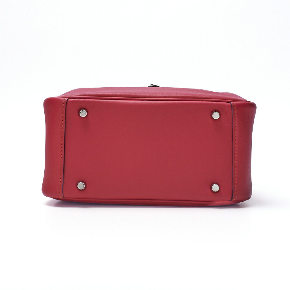 HERMES Mini Lindy 18 2WAY Shoulder Bag Swift Crocodile Rose Shocking Silver-Tone Hardware Pre-Owned - Vintage La Charme