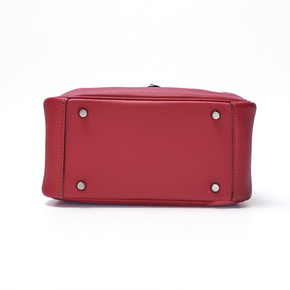 HERMES Mini Lindy 18 2WAY Shoulder Bag Swift Crocodile Rose Shocking Silver-Tone Hardware Pre-Owned - Vintage La Charme
