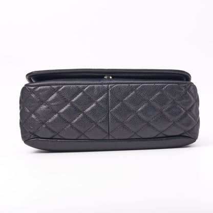 CHANEL Tote Bag Matelasse Coco Mark Chain Shoulder Soft Caviar Skin Black Silver-Tone Hardware Pre-Owned - Vintage La Charme