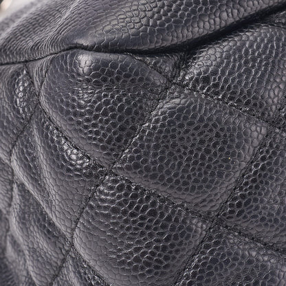 CHANEL Tote Bag Matelasse Coco Mark Chain Shoulder Soft Caviar Skin Black Silver-Tone Hardware Pre-Owned - Vintage La Charme