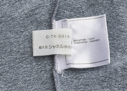 CHANEL T-Shirt Short Sleeve Cut-and-Sew Nylon Gray Gold-Tone Hardware Pre-Owned - Vintage La Charme