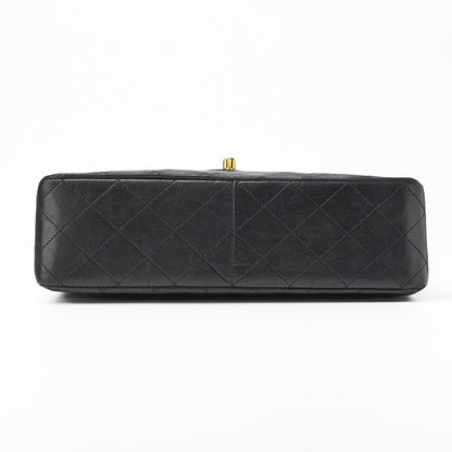 CHANEL Shoulder Bag, Matelasse Double Flap, Lambskin, Black, Gold-Tone Hardware, Pre-Owned - Vintage La Charme