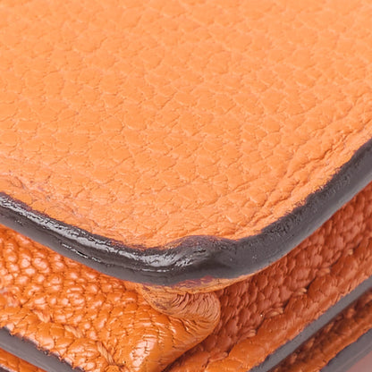 HERMES Bearn Soufflet Two-Fold Long Wallet Chevre Orange Silver-Tone Hardware Pre-Owned - Vintage La Charme