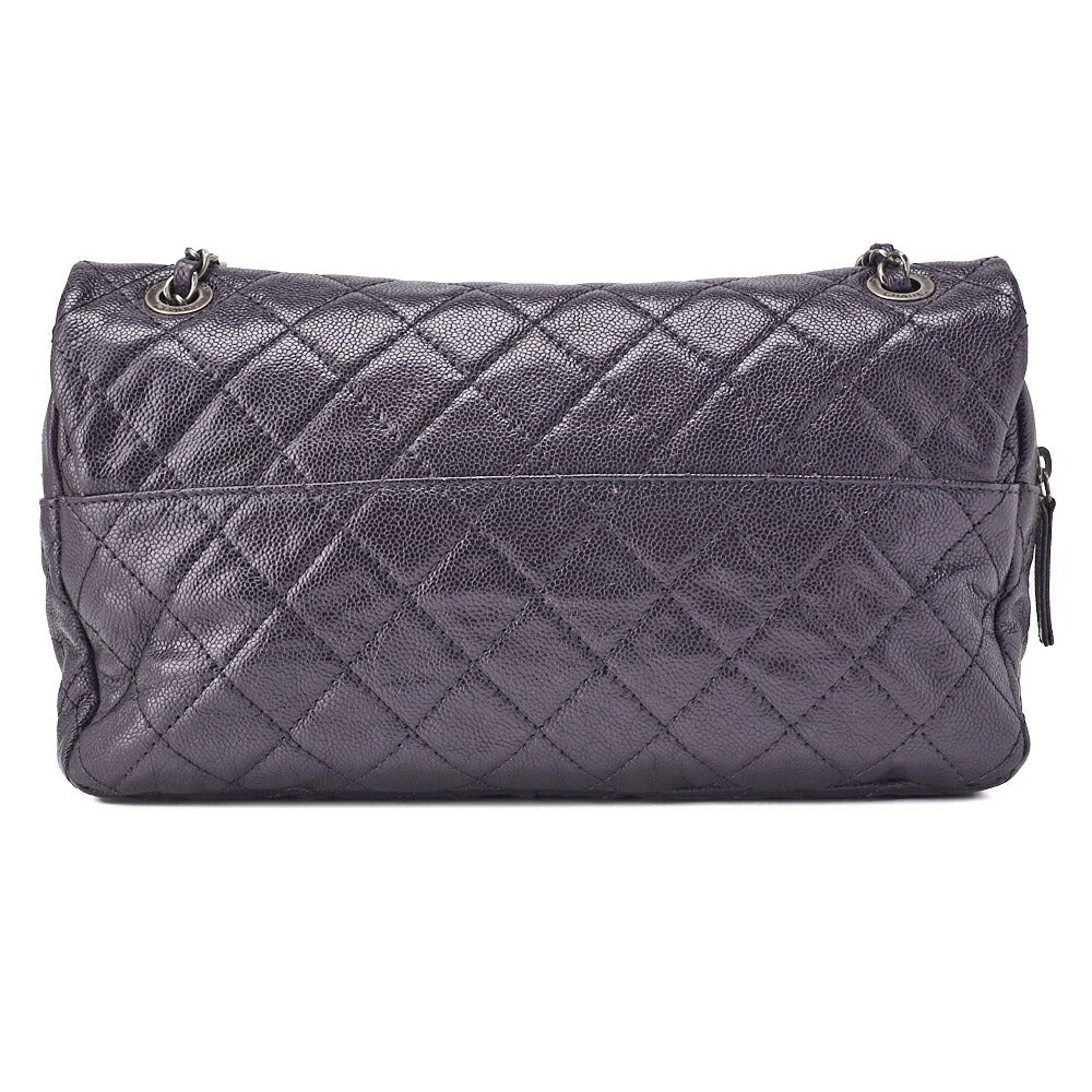 CHANEL Shoulder Bag, Matelasse, Chain Shoulder, Caviar Skin, Purple, Silver-Tone Hardware, Pre-Owned - Vintage La Charme