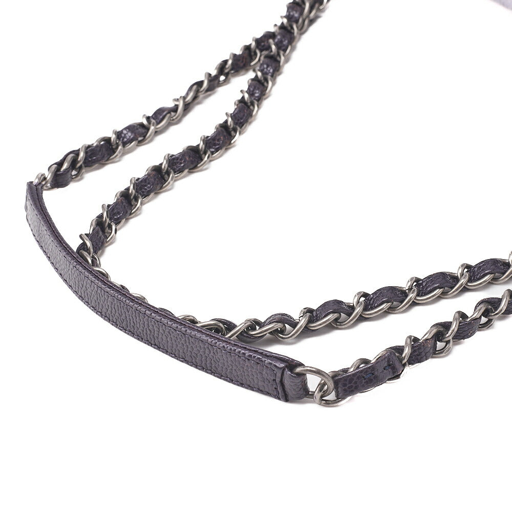 CHANEL Shoulder Bag, Matelasse, Chain Shoulder, Caviar Skin, Purple, Silver-Tone Hardware, Pre-Owned - Vintage La Charme