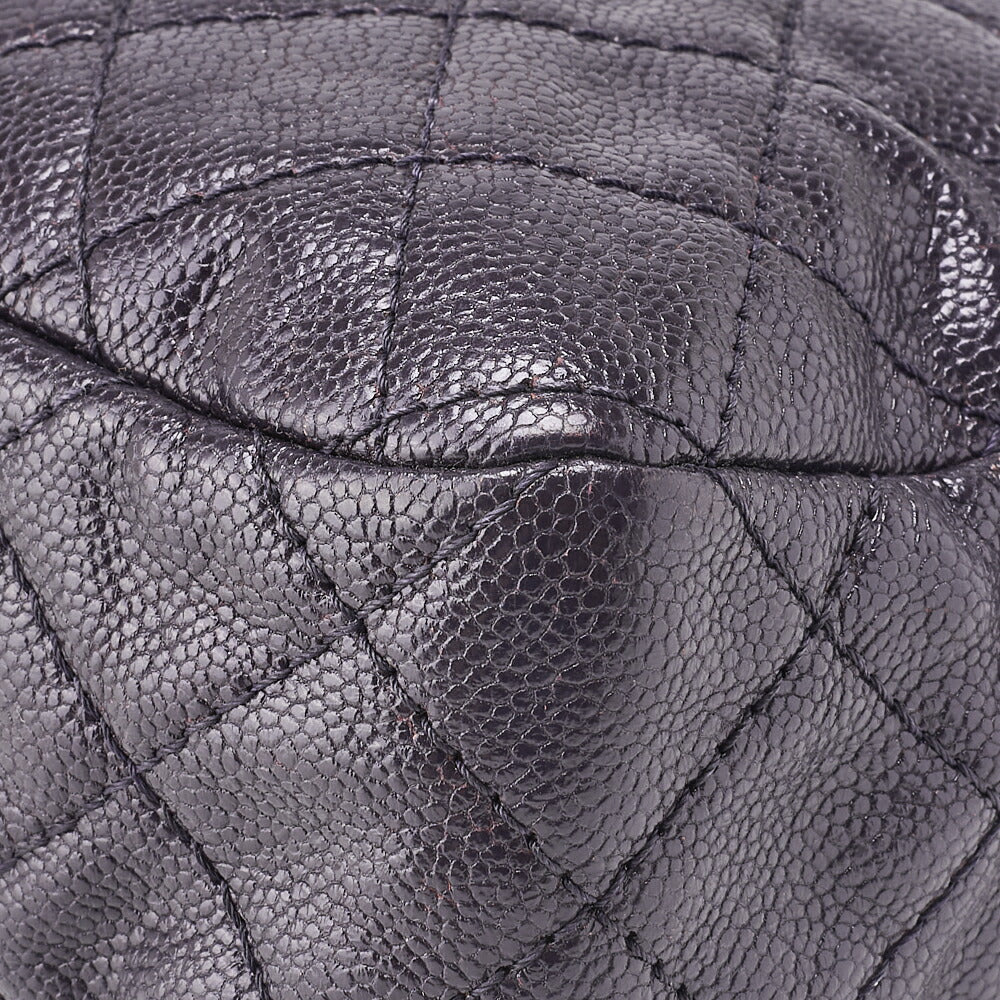 CHANEL Shoulder Bag, Matelasse, Chain Shoulder, Caviar Skin, Purple, Silver-Tone Hardware, Pre-Owned - Vintage La Charme