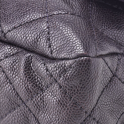 CHANEL Shoulder Bag, Matelasse, Chain Shoulder, Caviar Skin, Purple, Silver-Tone Hardware, Pre-Owned - Vintage La Charme