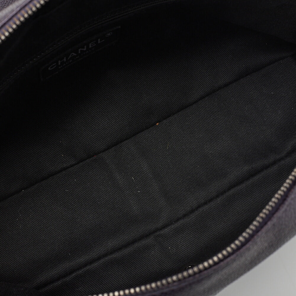 CHANEL Shoulder Bag, Matelasse, Chain Shoulder, Caviar Skin, Purple, Silver-Tone Hardware, Pre-Owned - Vintage La Charme