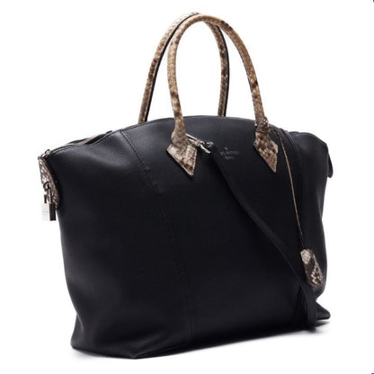 Louis Vuitton Handbag 2WAY Python Noir Silver-Tone Hardware Pre-Owned - Vintage La Charme