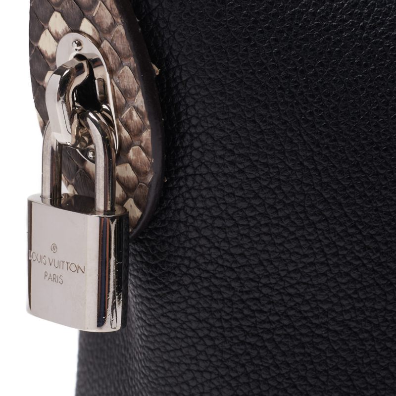 Louis Vuitton Handbag 2WAY Python Noir Silver-Tone Hardware Pre-Owned - Vintage La Charme