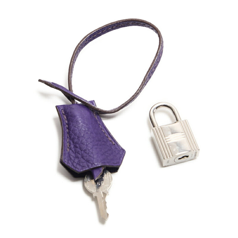 HERMES Birkin 30 Tote Bag Tryon Clemence Ultraviolet Silver-Tone Hardware Pre-Owned - Vintage La Charme