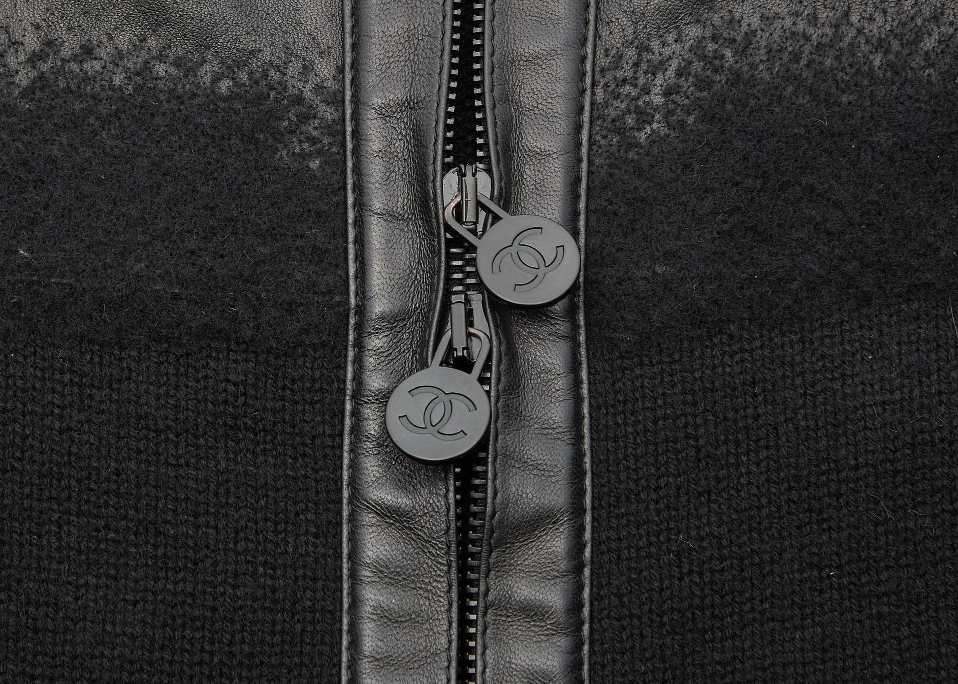 CHANEL Outerwear Jacket, Coco Mark, Leather, Black, Silver-Tone Hardware, Pre-Owned - Vintage La Charme