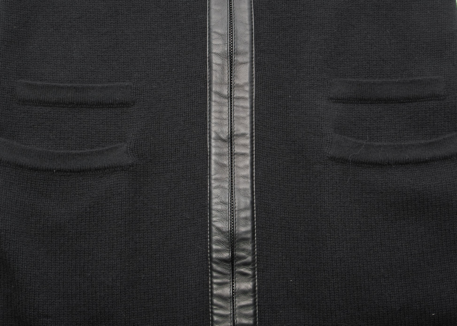 CHANEL Outerwear Jacket, Coco Mark, Leather, Black, Silver-Tone Hardware, Pre-Owned - Vintage La Charme