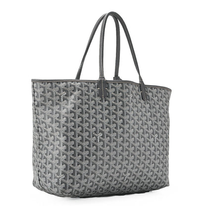 Goyard Saint Louis PM Tote Bag Coated Canvas Gray Silver-Tone Hardware Pre-Owned - Vintage La Charme