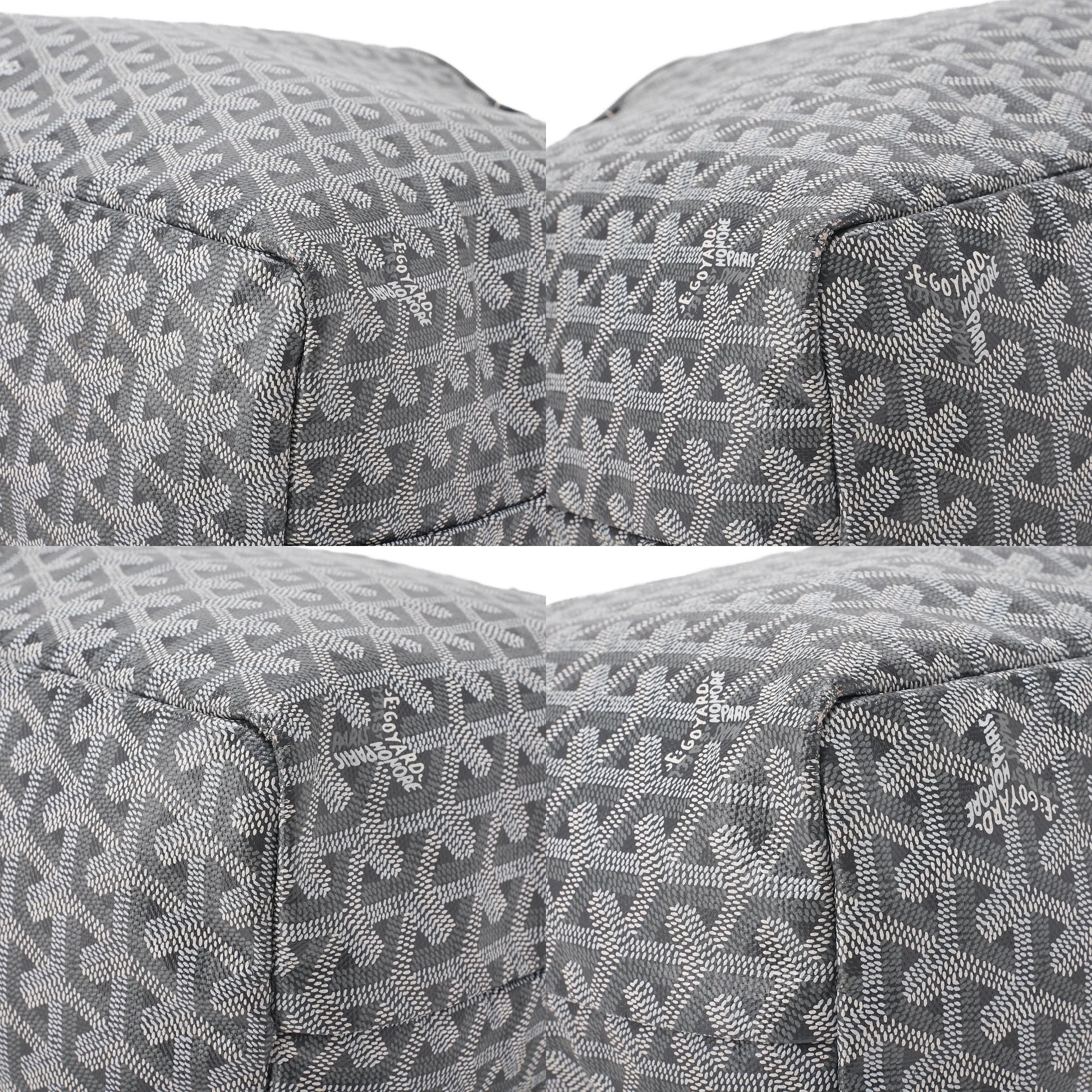 Goyard Saint Louis PM Tote Bag Coated Canvas Gray Silver-Tone Hardware Pre-Owned - Vintage La Charme