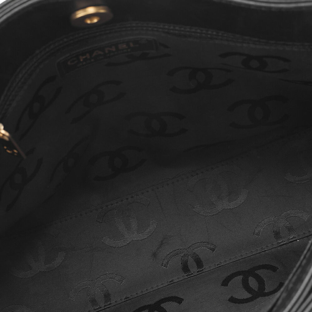 CHANEL Tote Bag Coco Mark Wild Stitch Calfskin Black Gold-Tone Hardware Pre-Owned - Vintage La Charme