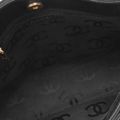 CHANEL Tote Bag Coco Mark Wild Stitch Calfskin Black Gold-Tone Hardware Pre-Owned - Vintage La Charme